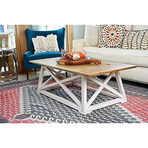 Alveare Home Fallon Coastal Coffee Table, Two-Toned Cover