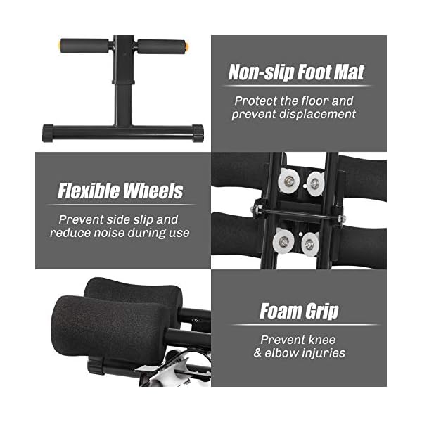 Core & Abdominal Trainers, Ab Machine Exercise Equipment for Home Gym, Strength Training Ab Cruncher Foldable Fitness Equipment, Whole Body Workout Machine for Leg, Thighs, Buttocks Shaper (Yellow)