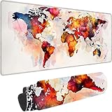ゲーミングマウスパッド 600x300x3 mm, 延長 Mouse Pad ピンク マウスパッド 大型 地図 デスクマット, 滑り止めのゴムベースとエッジの精密なステッチデザインを採用 鼠标垫, 耐水性 デスクマット清潔しやすい 快適操作 さまざまなマウスモデルに対応, コンピュータ、オフィス、家の装飾に適しています Y-N