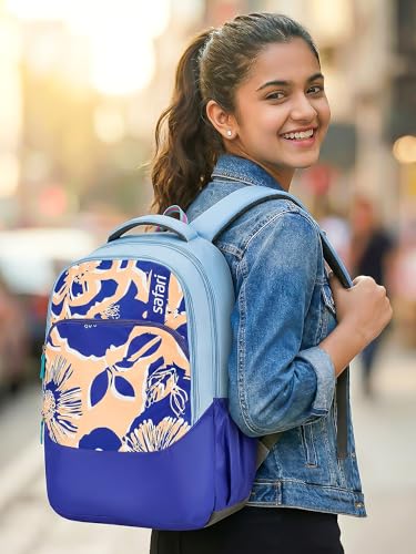 Image of Safari Cloudflora School Bag For Girls, Capacity - 36L, 3 Compartments Backpack For kids
