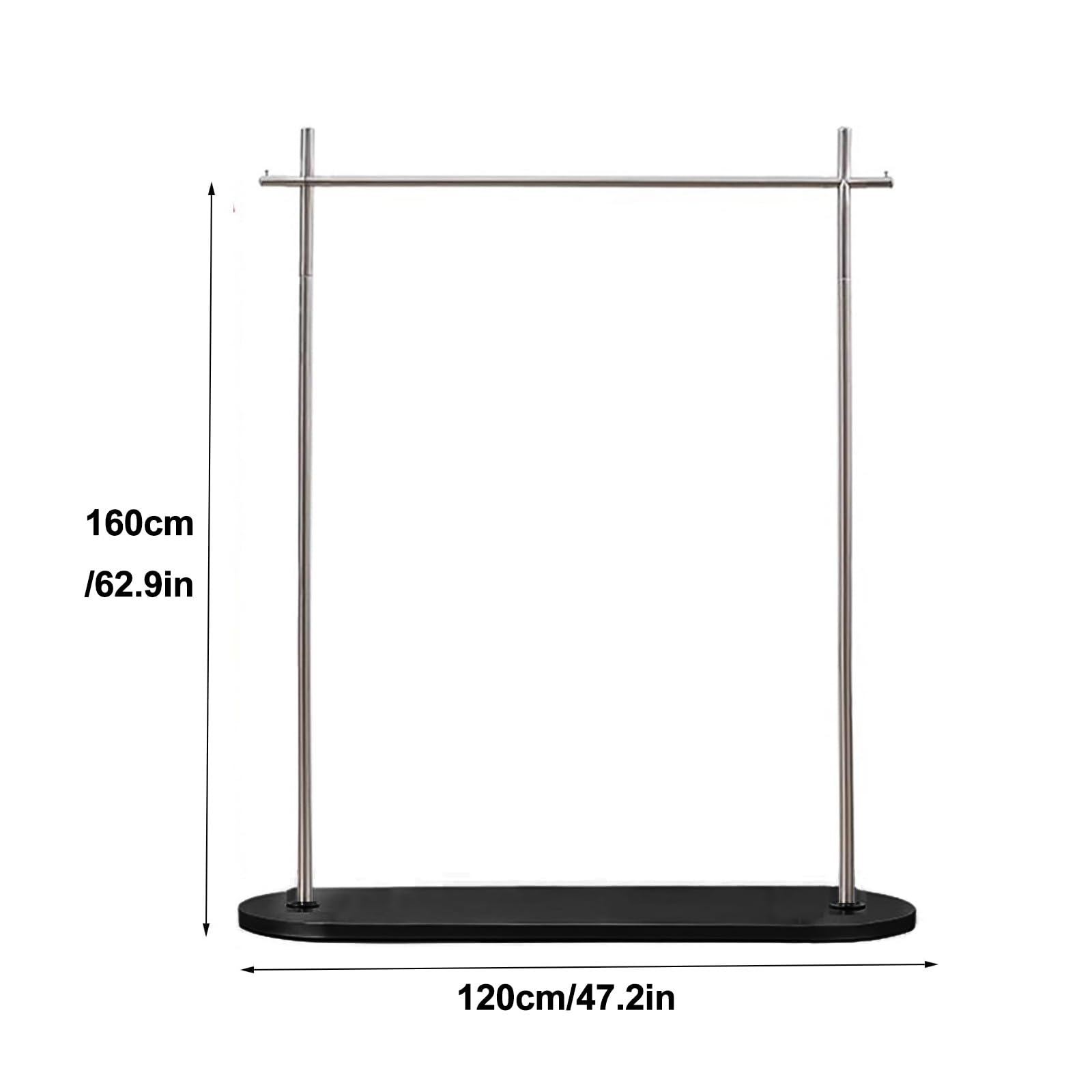 CYQQRDZSW Modern Garment Racks, Stainless Steel Clothing Rack, Heavy Duty Clothes Racks for Hanging Clothes, Suitable for Bedroom and Commercial(120cm/47in)