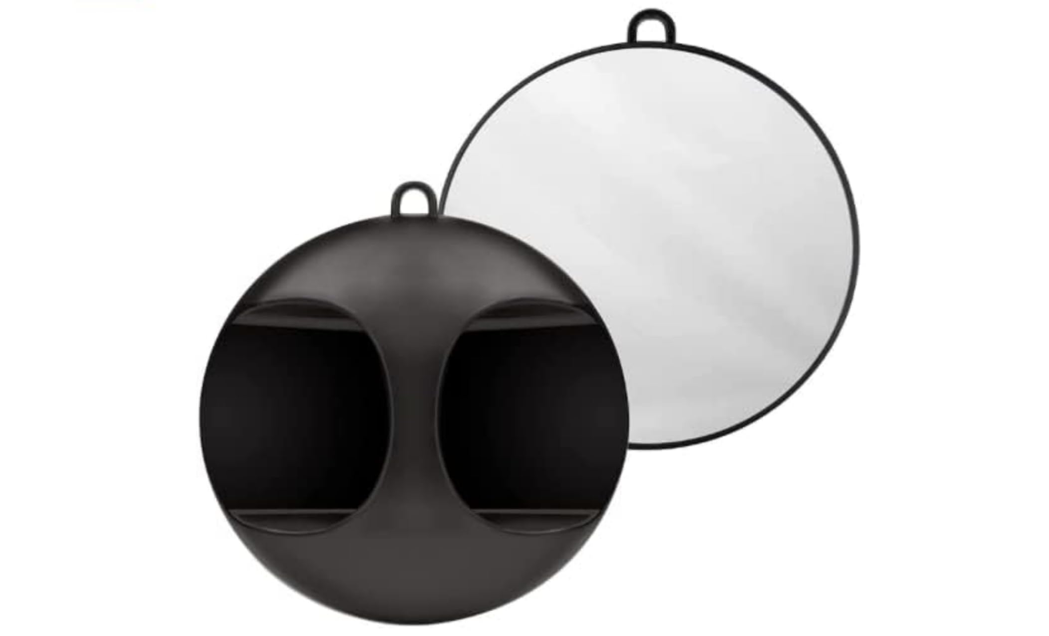 NM BEAUTY Black Precision Round Mirror Black for Professional Barbers, Salons and Home Supplies