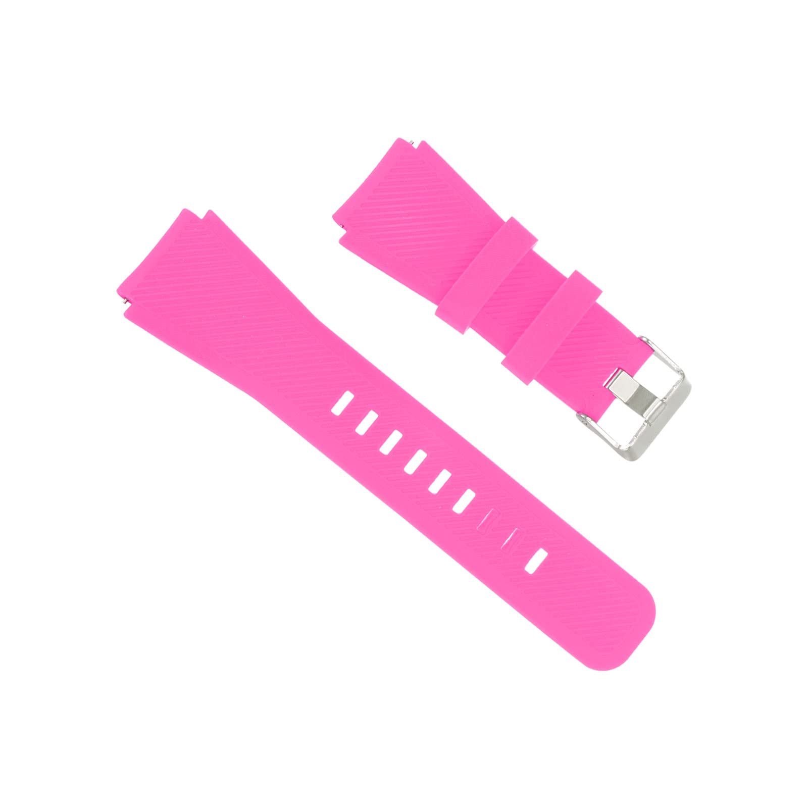 uxcell Rubber Watch Band 22mm Width, Unique Design Replacement Silicone Watch Strap for Gear S2 S3 S4 and GT/Smart Watch, Hot Pink