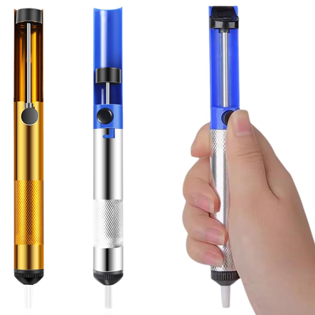 2 Pezzi Pompe Dissaldanti, Succhia Stagno, Pompa Dissaldante Professionale per l'aspirazione di Stagno di Saldatura liquido, Accessorio Indispensabile per Saldatore Professionale