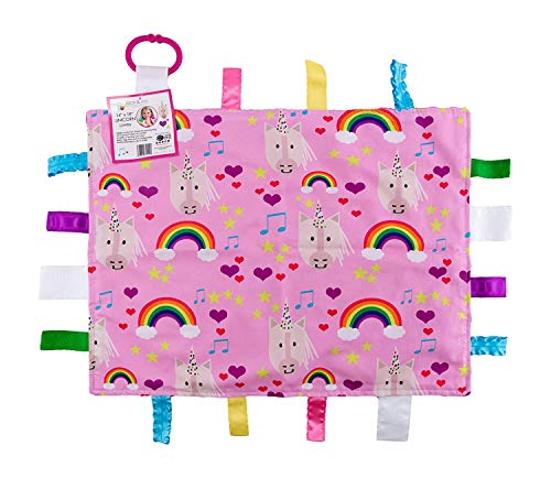 Educational Learning Lovey Ribbon Tag Security Blankets (Unicorn)