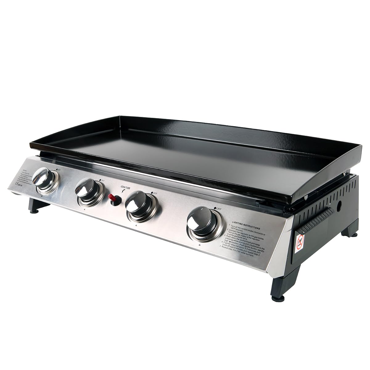 BENEFFITO Cooker - Plancha a Gas II - Acero Laminado en frío esmaltado - Quemadores de Acero Inoxidable - Cocción homogénea y Sabrosa - 4 Quemadores 10 KW