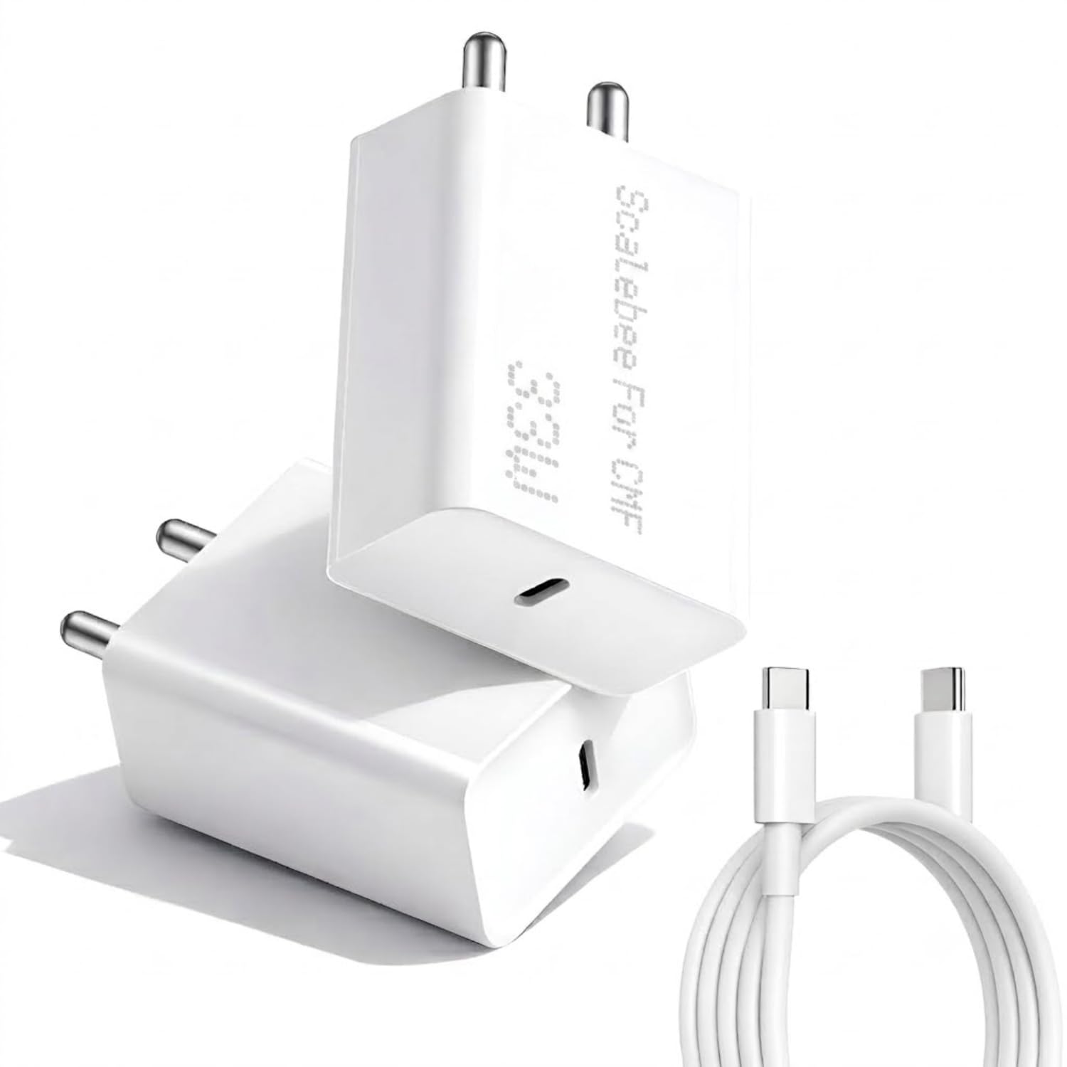 Scalebee Original 33W Type C Quick Power Charger Adapter for CMF by Nothing Phone 4a|4a Pro|3|3a Lite|3a Pro|2a| 2a Plus|2|CMF 2 Pro|1|Pixel 10a|9a|M35|A57|Buds|33 W Rapid with Type C Charging Cable-image-31