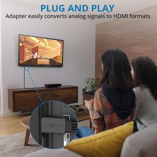 Image of AUTOUTLET Wii to HDMI Converter Cable, 4FT /120cm WII to HDMI Converter with Built-in HDMI Male Output, Plug and Play Wii HDMI Adapter Compatible with Nintendo Wii, Wii U, HDTV, Monitor, Projector