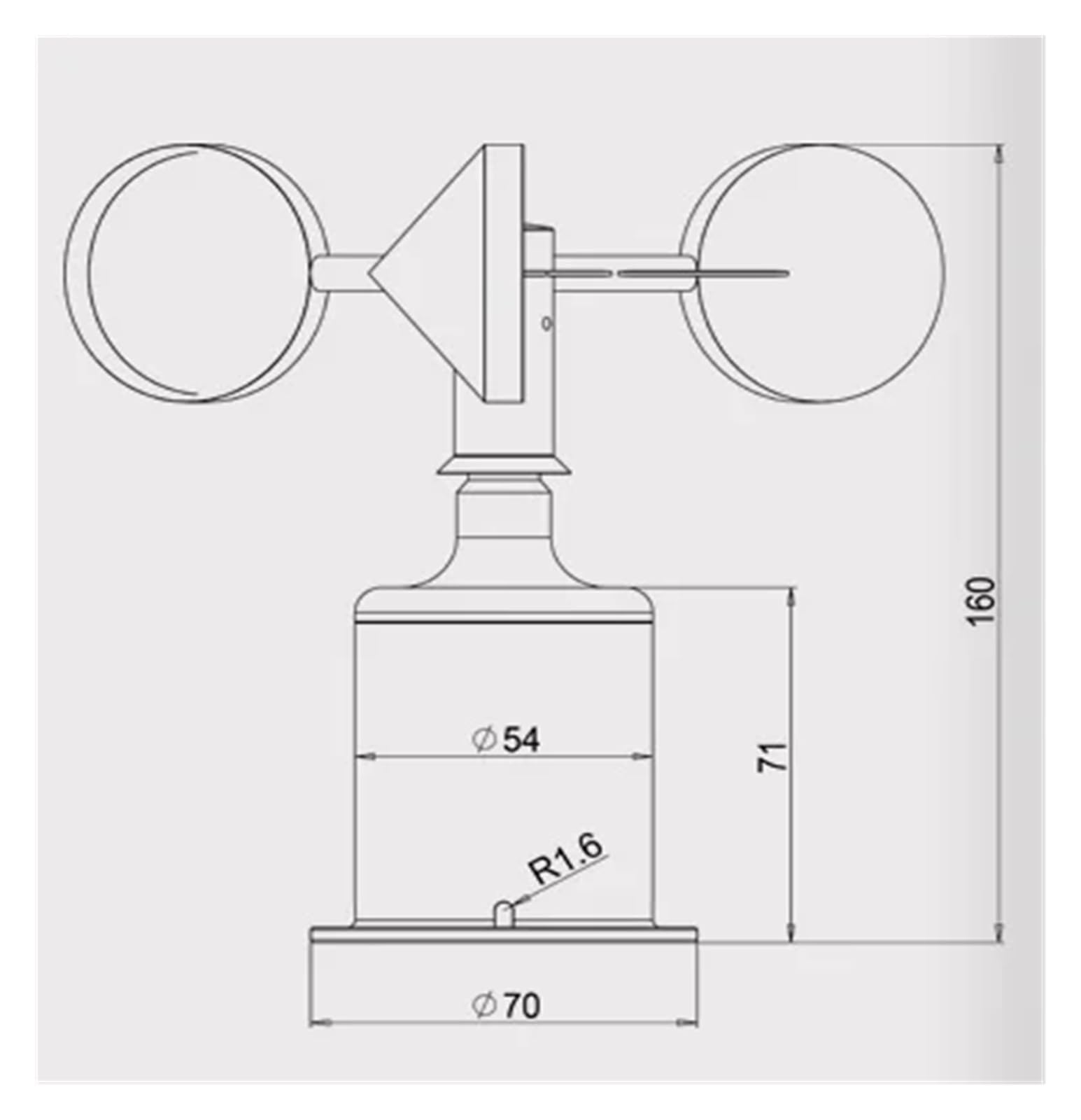 Wind Speed Sensor, Transmitter, Three Cup Type Anemometer, 12V/24V Power Supply, Air Velocity Transducer