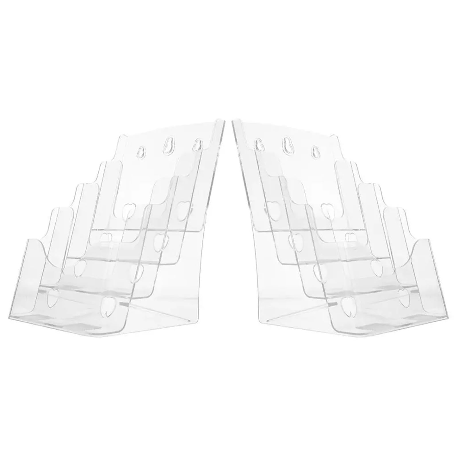 bogniga Acrylic Brochure Holder 2Pcs A5 Acrylic Brochure Display Stand Rack Flyer Holder Magazine Organizer Plastic Storage