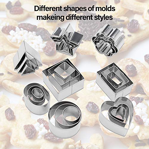 Entweg - 24 pcs cortadores de biscoito cortadores de sanduíche molde cortador de aço inoxidável mini