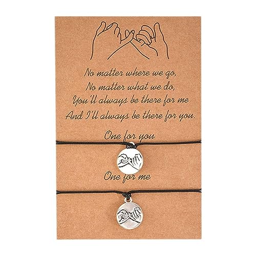 YangQian Pinky Promise Coin Bracelet for Couples Best Friends Birthday Gifts for Women Men Friendship Bracelets for Women Men
