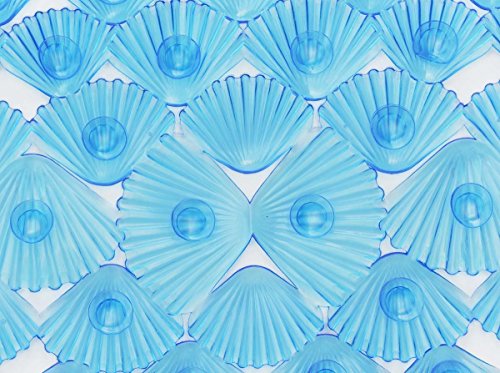 Waroom Home Non-Slip Bathtub and Shower Mat, Machine Washable PVC Bath Mat, Superior Grip & Drainage Square Bath Mat (C-Blue) - Thumbnail 2