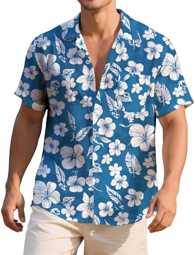 Hawaiian Shirt for Men Short Sleeve Button Down Summer Beach Casual Shirts Tropical Aloha Shirt Men Relaxed Fit