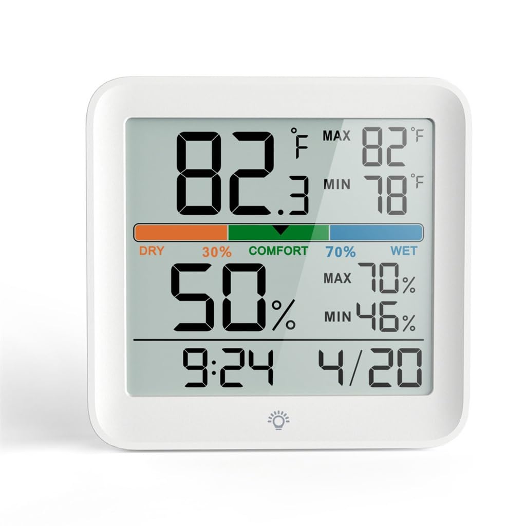 Temperatura Y Humedad De Doble Propósito Con Pantalla A Color Multifuncional, Termómetro Interior De Pantalla Grande