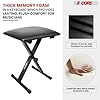 Best Piano Benches: Top 5 Piano Bench Reviews and Buyer’s Guide 23 5 CORE Keyboard Bench 2 Inch Padded Cushioned Piano Stool Height Adjustable Guitar Seat Folding Portable Musician Chair w Nonslip Rubber Feet Black - KBB 02 BLK #2