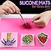 LEOBRO Silicone Mats for Crafts, 2pcs Silicone Mat for Jewelry Resin Molds, UV Resin, DIY Art Crafts, Hot Pink & Light Purple, 11.69