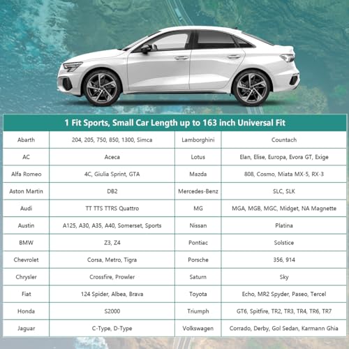 Image of GUNHYI 16 Layers Car Cover for Sports Coupe Small Car Waterproof All Weather, Universal Fit Mazda Miata /MX-5, BMW Z3, Honda S2000, Chrysler Crossfire, Saturn Sky, Pontiac Solstice etc.