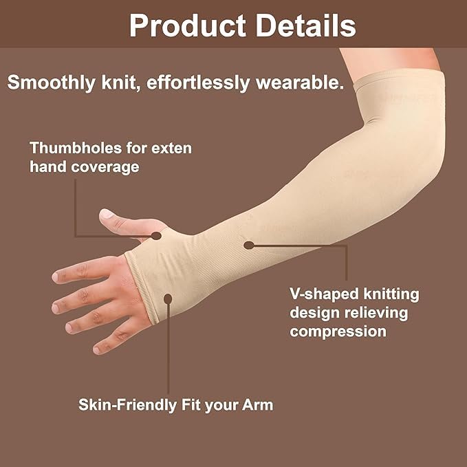 Image of MIZUNA Sun Protection Arm Sleeves Hand gloves For Men & Women,Thumb Holes UPF 50 Arm Cover for Biking,Cricket,Cycling, Golf, Outdoor Sports