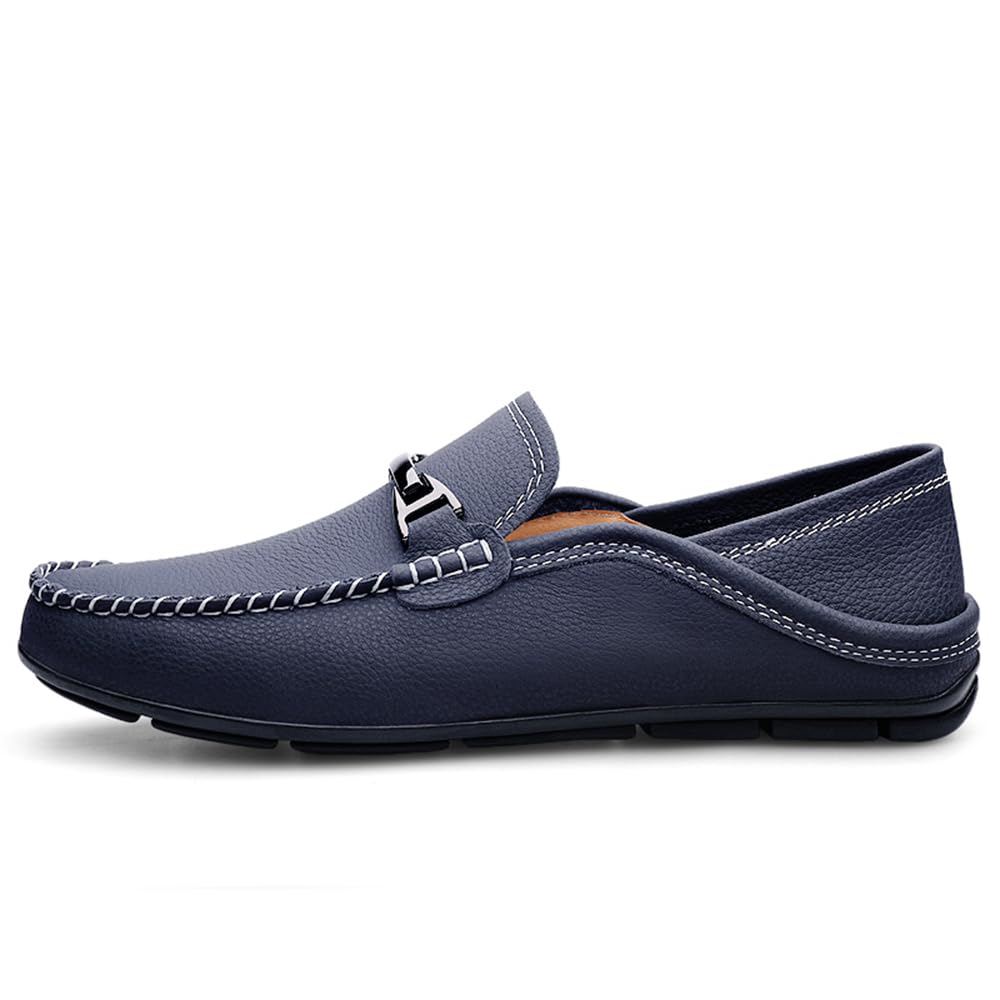 Mocasines casuales de piel auténtica para hombre, mocasines de vestir para uso diario