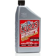 Lucas Oil 10708 High Performance Synthetic SAE 10W-30 Motorcycle Oil - 1 Quart Pack of 6