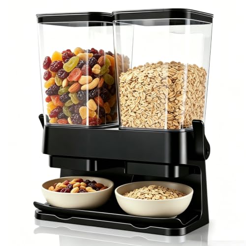 Imagen de Mestive Muesli Dispenser: doble caja de almacenamiento de cereales hermética de 3 litros