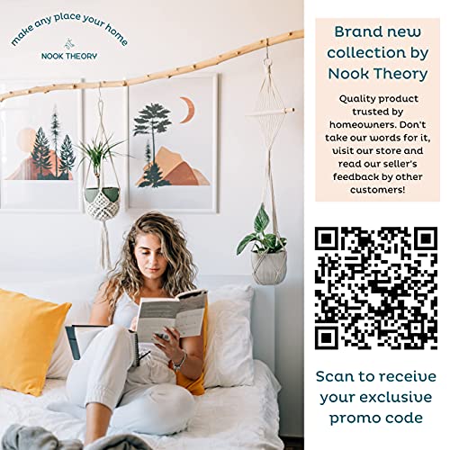 Nook Theory 4-Pack Macrame Plant Hanger - With 8 Ceiling Hooks - Hanging Planter Indoor Outdoor - Hanging Plant Holder - Decorative Bohemian Plant Hangers - Hanging Plants (Cream) #TOP6