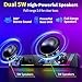 Computer Speakers, 2 in 1 PC Speaker , Gaming Speakers for PC Computer Laptop Desktop Monitor, RGB Speakers with Touch Sensitive Lighting, USB Powered 3.5mm Aux（Package Only Two Speaker, No Soundbar）