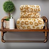 USTIDE 3 Pieces Leopard Print Bathtowel Sets Ginger Yellow Absorbent Soft Towels for Bathroom Gym Bath Sheets (1 Bath Towel, 2Hand Towel)