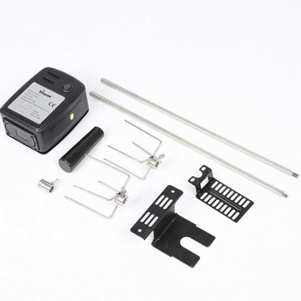 Spiedo elettrico da 106 cm, universale, in acciaio inox, con motore a batteria a 360°, supporto per pollo motorizzato, 2-3 giri/min, portata 7 kg, ideale per barbecue a gas, barbecue a carbonella