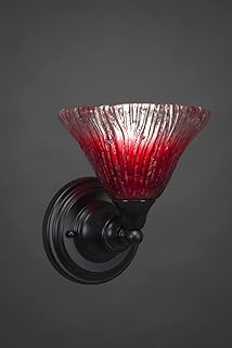 Toltec Lighting 40-MB-756 Any - One Light Wall Sconce, Matte Black Finish with Raspberry Crystal Glass