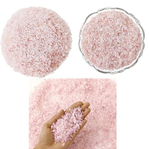Image of Natural Rose Quartz Crystal Chips 1 Kg with Authenticity Certificate | Pink Quartz Loose Gemstone Chips for Vastu, Pooja, Meditation, Resin Art, Craft, Aquarium & Home Decor Stones