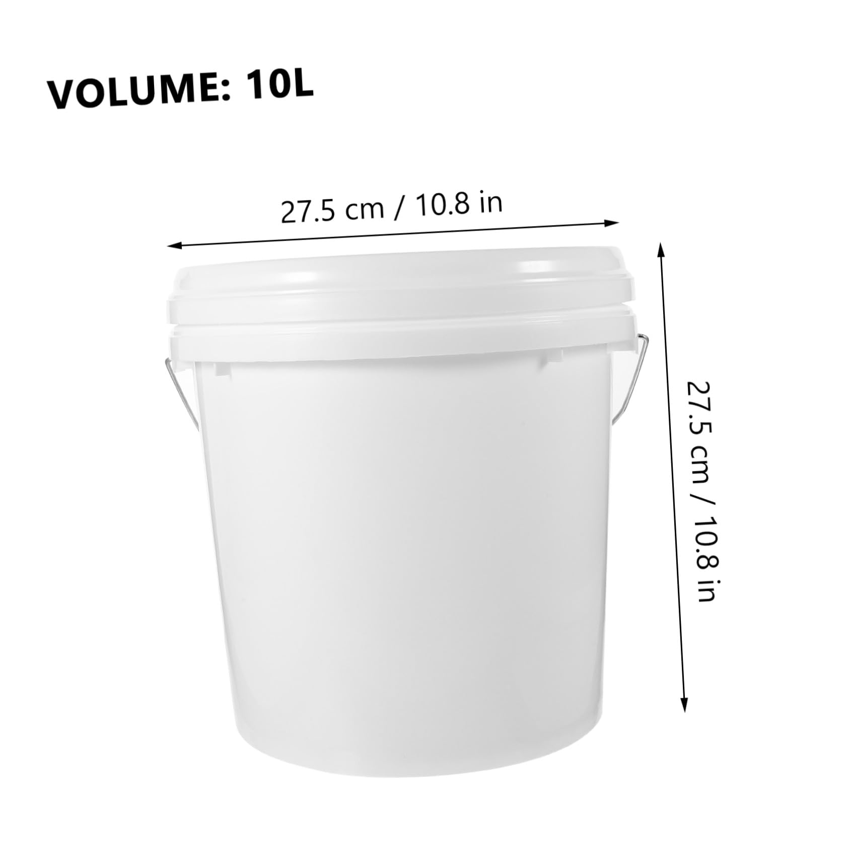 Gadpiparty Cubo de Pintura Práctico de 10l Blanco con Tapa Hermética y Material Hdpe Resistente para Almacenar Pintura y Uso Fácil en Proyectos de Hogar