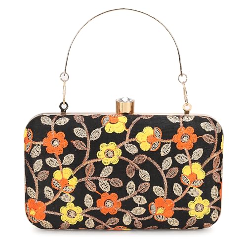 Image of LONGING TO BUY Hand Crafted Designer Box Clutch - Zari Embroidery For Women