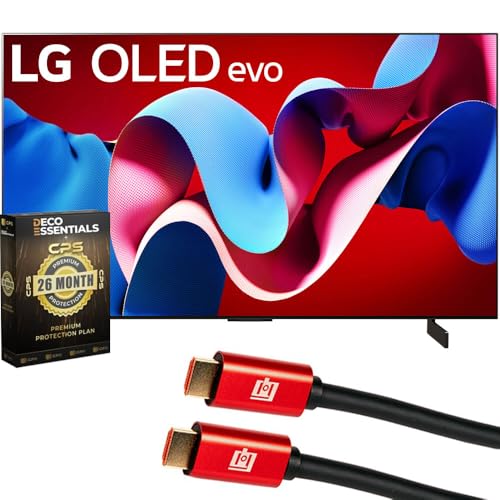 LG OLED65C4PUA 65 Inch Class OLED evo C4 Series Smart TV 4K Processor (2024) Bundle with Deco Essentials CPS Exclusive 26Month Protection Pack (BEACH-CPS-262000) + Deco Gear 4K HDMI Cables x2