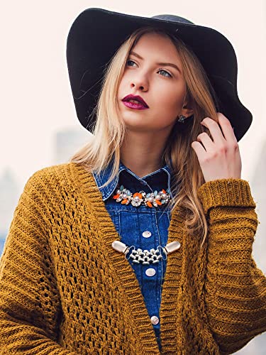 Image of Hicarer 6 Pieces Vintage Shirt Dress Cardigan Clip, Waist Clip for Women, Sweater Shawl Brooch Jacket for Clothing