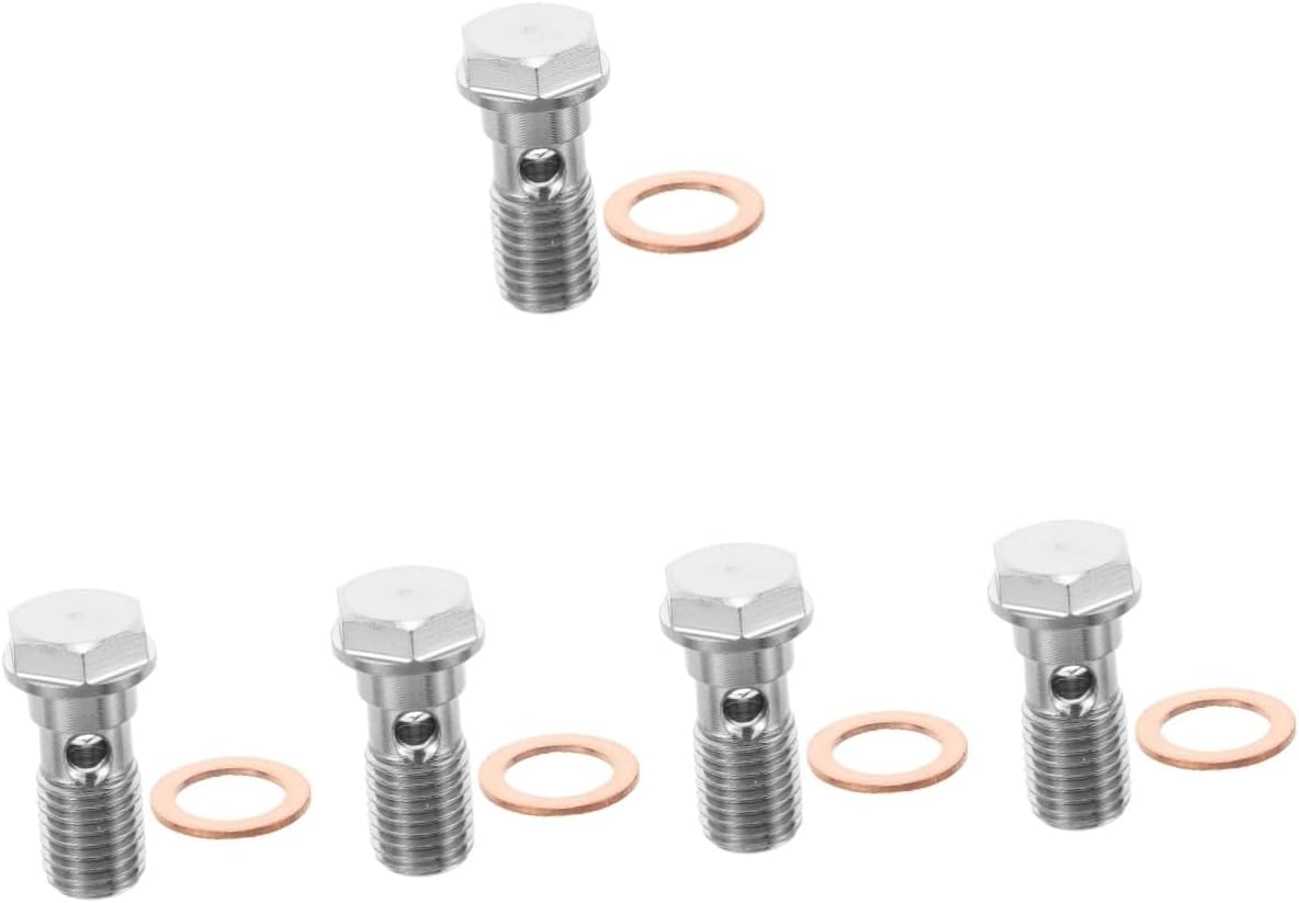 Mikinona 5pcs Stainless Steel Car Brake Disc Bolt Replacement High Strength Fixing Bolts for Enhanced Driving Safety Socket Design for Easy Installation Car Accessory