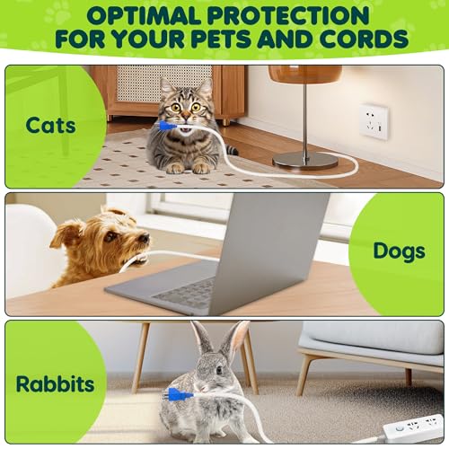 REFLYING 2 Meter-8mm Selbstwickelnde Kabelhülle, Kann 1 Draht verstecken, Kabelschutz für Hund Katze, Verhindern, DASS Haustiere an Kabeln Kauen, Dehnbare geflochtene Kabelhülle, Weiß