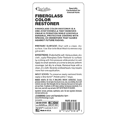 STAR BRITE Fiberglass Color Restorer - Specially Formulated for Colored Boat Hulls - Renew, Shine & Protect -16 OZ (081816PW)