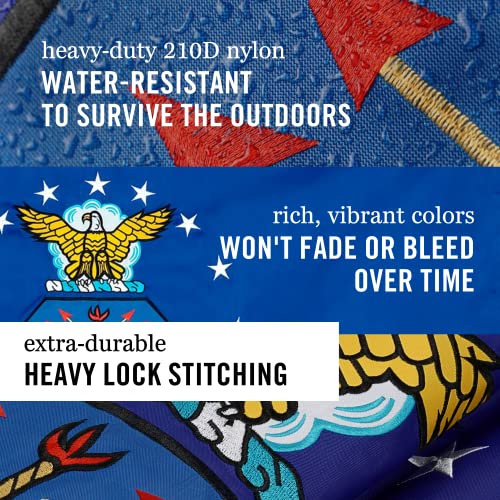 Air Force Flag 3X5 Ft | Heavy Duty Usaf Flag | Quadruple Stitched Fly End | Durable High-Performance 210D Nylon For High Winds | Air Force Seal Coat Of Arms 13 Stars | Brass Grommets #TOP2