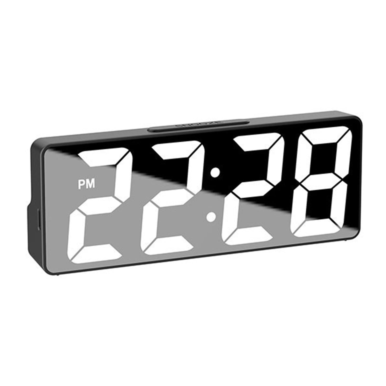Piceioep Electronic Mirrored Alarm Clock USB Battery Operated LED Display Temperature Brightness Function Double Power Alarm Clock with Temperature Display Brightness