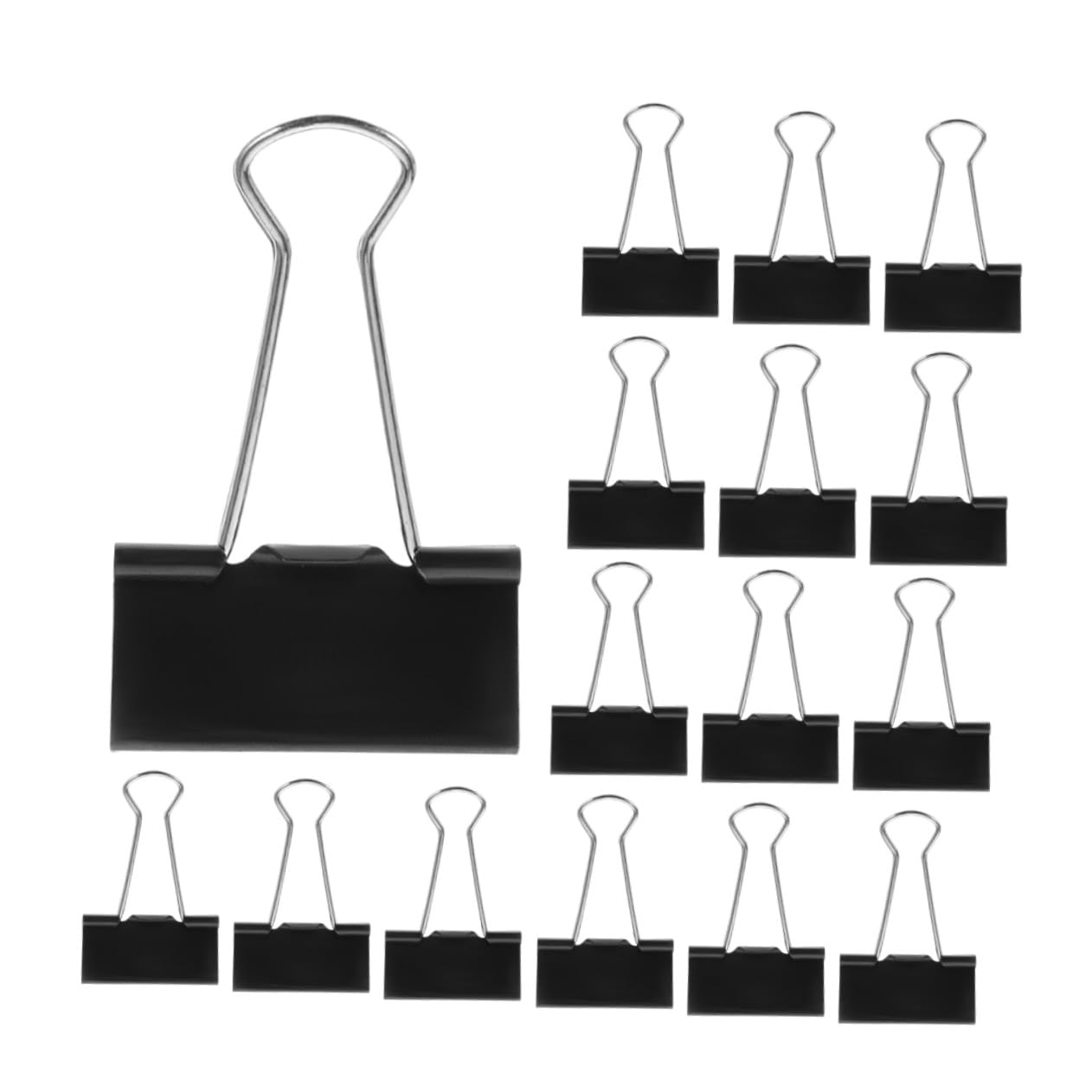 SHINEOFI 60 piezas Clips de Carpeta Negros Clips Metálicos Reutilizables para Oficina Sujeción Fuerte para Facturas y Archivos Multifucción para Papelería y Organización