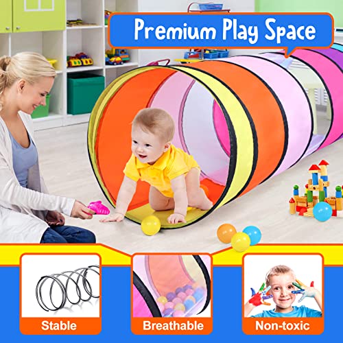 Kids Play Tunnel for Toddlers 6 Foot Pop Up Crawl Through Tunnel Play Tent for Baby Infant Children or Dog with 2 Mesh Sides - Image 4