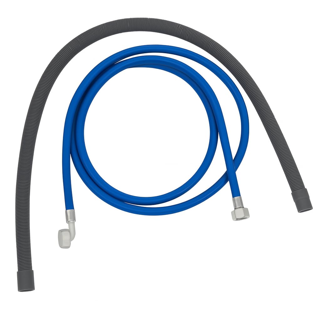 JD Brands Washing Machine and Dishwasher Hose Kit, 3.5m Cold Water Inlet Hose, 2.5m Drain Hose Extension, Universal Fit, Standard 3/4" BSP