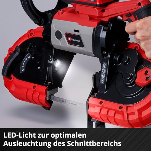 Einhell Akku-Bandsäge TE-MB 18/127 U Li-Solo Power X-Change (18 V, 115 mm Schnitthöhe, 127 mm Schnittbreite, Untergestell, LED-Licht, inkl. 2x Sägeband, ohne Akku)