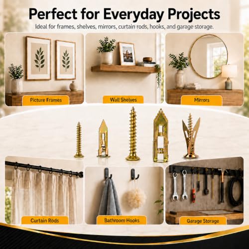 Image of Jyphorixal 420Pcs Self Drilling Drywall Anchors with Screws Kit,Zinc Plated Steel,4 Sizes Expansion Screws and 2 Sizes Wall Anchors,No Drill Dry Wall Anchors and Screws Kit