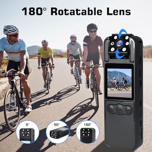 image for TANGMI Body Camera with Audio and Video Recording, 1080P HD Portable W