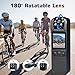 TANGMI Body Camera with Audio and Video Recording, 1080P HD Portable Wearable Body Police Cam 180° Rotatable Lens Camcorder Video Camera with LED Screen, Night Vision, Memory Card, Loop Record, OTG