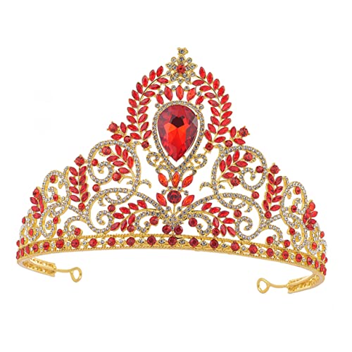 Couronne baroque rouge vintage en métal sculpté d'exception