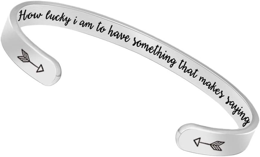 BtysunBracelets for Women Mothers Day Bracelet Gifts from Daughter Inspirational Gifts for Women Graduation Gifts for Her Motivational Birthday Cuff Bangle Friendship Personalized Mantra Jewelry…